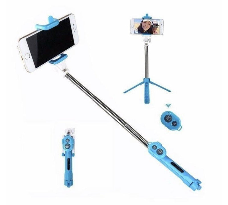 Mini tripod with three integrated self timer lever